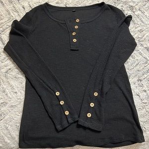 Women's Henley Shirts Long Sleeve Button Down Tunic Tops Scoop Neck